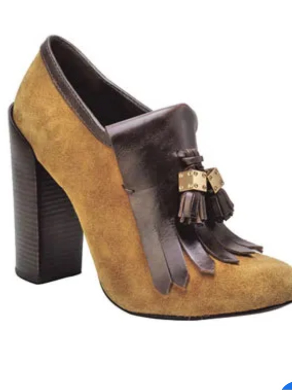 Tory Burch Suede Tassel Block Heel Loafer - Brown size 8.5